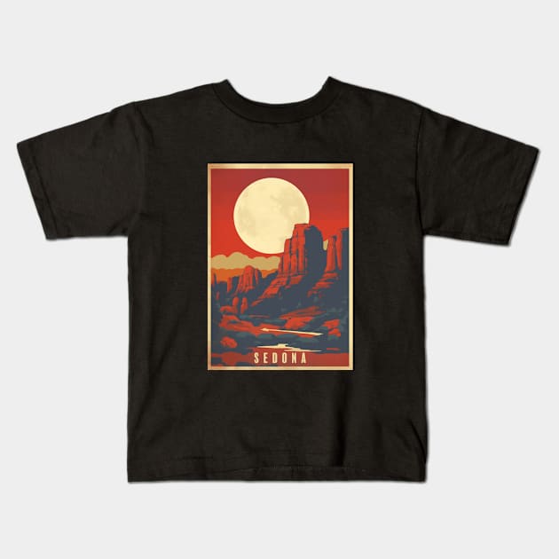 Sedona, Arizona Kids T-Shirt by Retro Travel Design